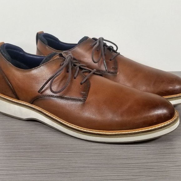 Cole Haan Osborn Plain Toe Derby, British Tan Leather / Ivory, Mens Size 11 M - Picture 3 of 10
